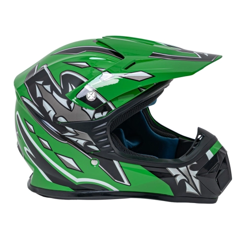 Kask Motocyklowy dla dzieci Enduro Zielony M